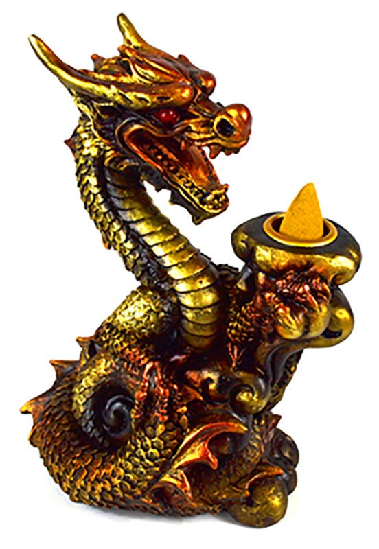 6" Copper Dragon back flow incense burner (image for) 6" Copper Dragon back flow incense burner