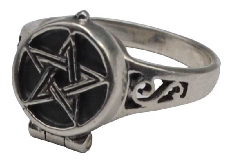 size 9 Pentagram Poison ring sterling (image for) size 9 Pentagram Poison ring sterling