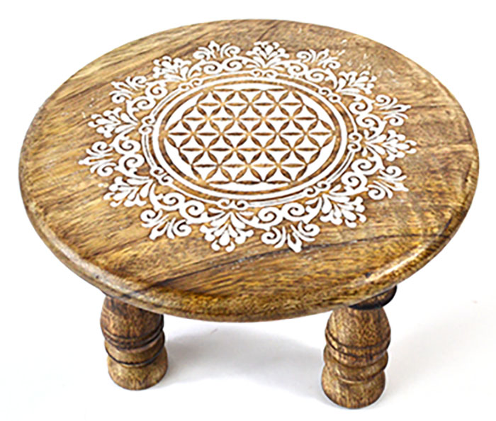 6"dia x 4" Flower of Life altar table (image for) 6"dia x 4" Flower of Life altar table